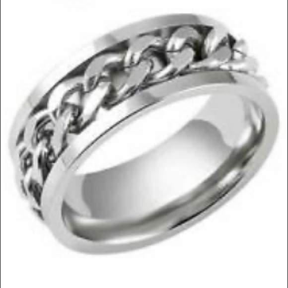 LAST 1!💕HOST PICK💕 STAINLESS STEEL CHAIN RING 12 - Picture 2 of 3